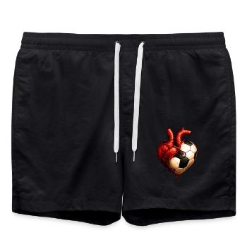 Football Love / Heart for Footballers - Swim Trunks - black - Front - AI Model Male 185 light (185cm)
