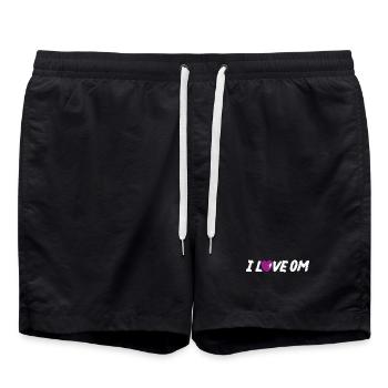 Amour Coeur om Yoga Cool Dictons Amour Écriture - Short de bain - noir - Devant - AI Model Male 185 light (185cm)