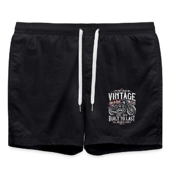 1975 Vintage Born moto Cadeau d’anniversaire - Short de bain - noir - Devant - AI Model Male 185 light (185cm)