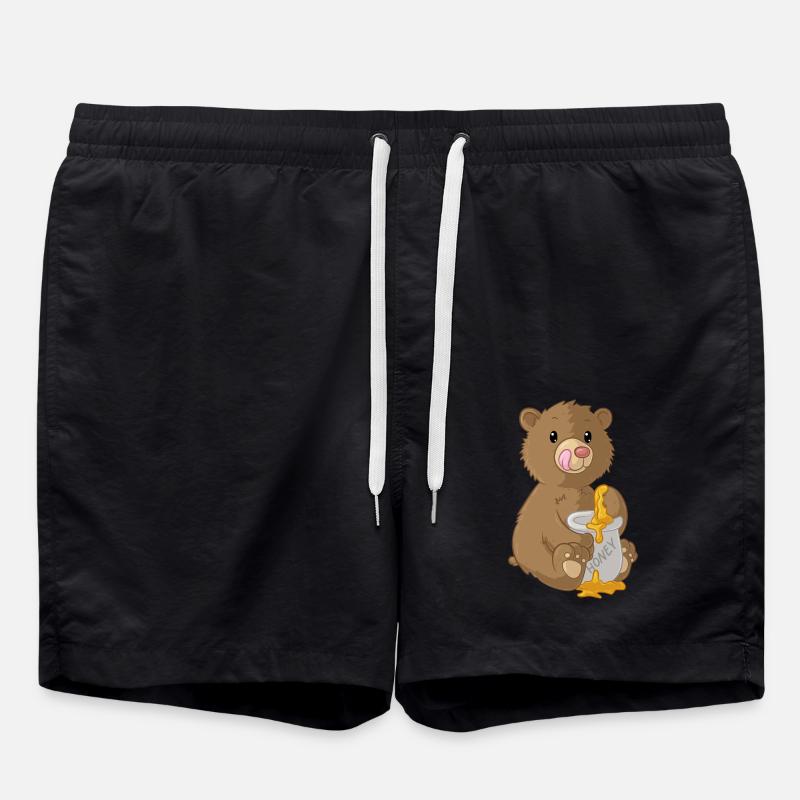 Ours de dessin animé mignon - Short de bain - noir