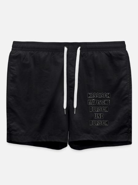 "hessisch Mädsche" - Badeshorts - Schwarz