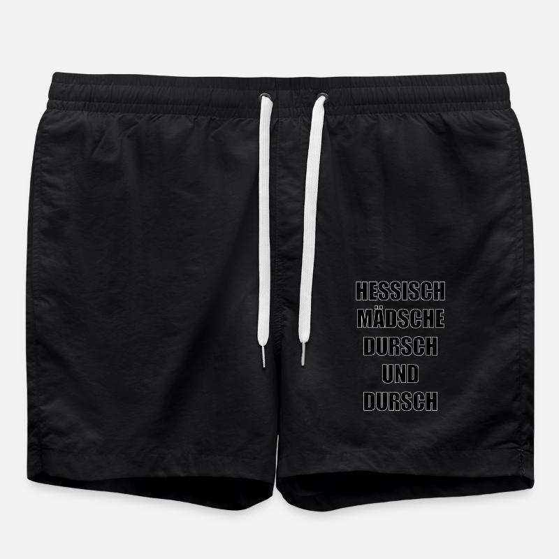 "hessisch Mädsche" - Badeshorts - Schwarz