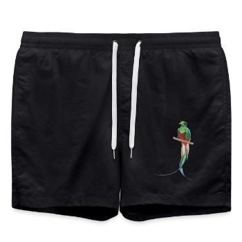 Oiseau de paradis Quetzal - Short de bain - noir - Devant - AI Model Male 185 light (185cm)