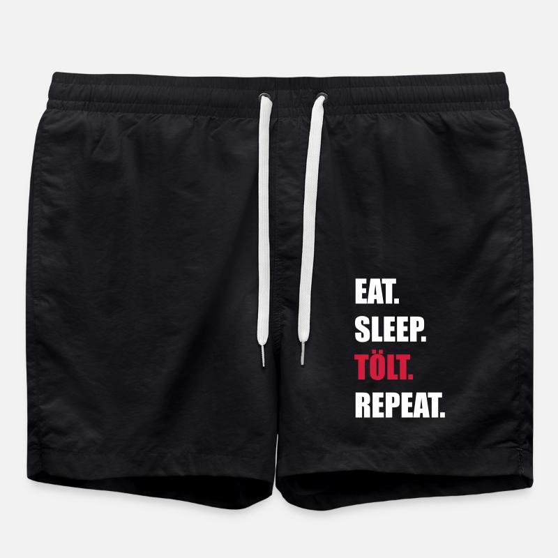 eat sleep tölt - Swim Trunks - black
