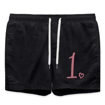 1. Geburtstag Kinder Mädchen 1 Jahr alt Niedliche Nummer 1 - Badeshorts - Schwarz - Vorne - AI Model Male 185 light (185cm)