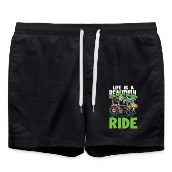 Life is beautiful ride für Fahrradfahrer - Badeshorts - Schwarz - Vorne - AI Model Male 185 light (185cm)