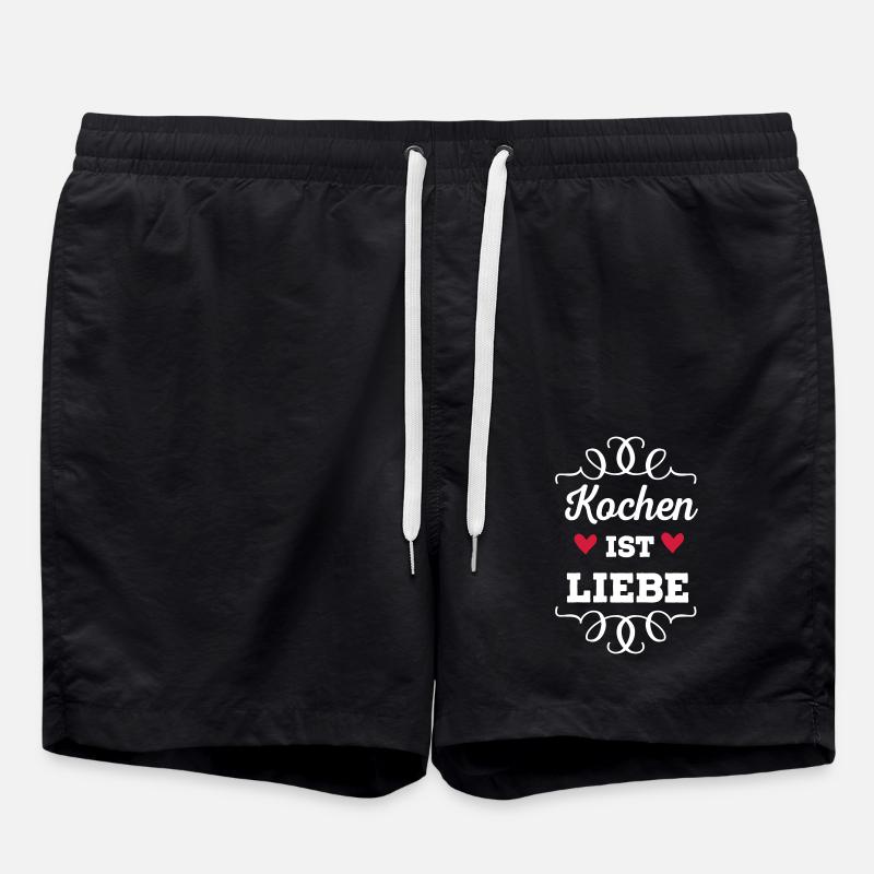 Kochen it Liebe - Badeshorts - Schwarz