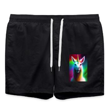 Einhorn - Badeshorts - Schwarz - Vorne - AI Model Male 185 light (185cm)