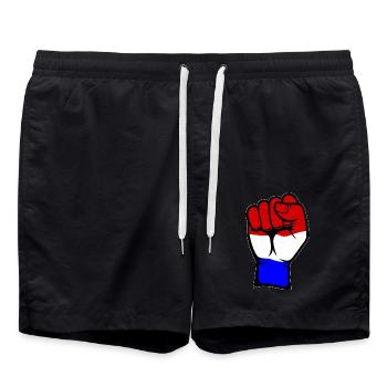 Holland Flagge Faust Hand Symbol - Badeshorts - Schwarz - Vorne - AI Model Male 185 light (185cm)