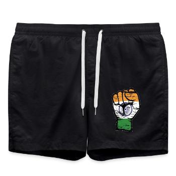 Drapeau de l’Inde Poing Main Symbole utilisé - Short de bain - noir - Devant - AI Model Male 185 light (185cm)