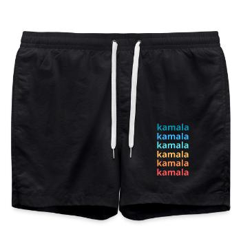 Kamala Harris, Kamala Harris 2024 - Short de bain - noir - Devant - AI Model Male 185 light (185cm)