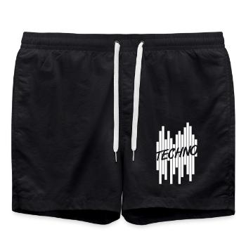 Techno Love Citation Dire Musique Fête Célébrer Logo - Short de bain - noir - Devant - AI Model Male 185 light (185cm)