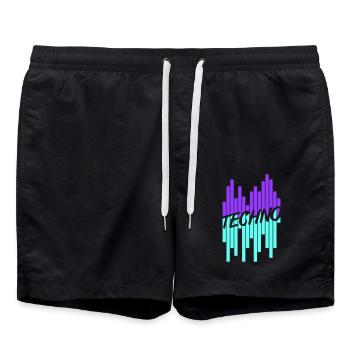 Techno Love Citation Dire Musique Fête Célébrer Logo - Short de bain - noir - Devant - AI Model Male 185 light (185cm)