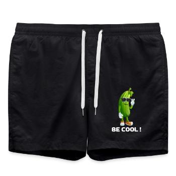 Cool Cucumber with Sunglasses - Swim Trunks - black - Front - AI Model Male 185 light (185cm)