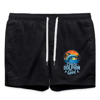 Crazy Dolphin Girl Biologie marine Vacances à la plage - Short de bain - noir - Devant - AI Model Male 185 light (185cm)
