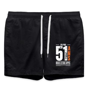 j'ai 51 ans / t-shirt 51 ans / cadeau 51 ans - Short de bain - noir - Devant - AI Model Male 185 light (185cm)