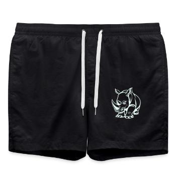 Rhinocéros Animal - Short de bain - noir - Devant - AI Model Male 185 light (185cm)