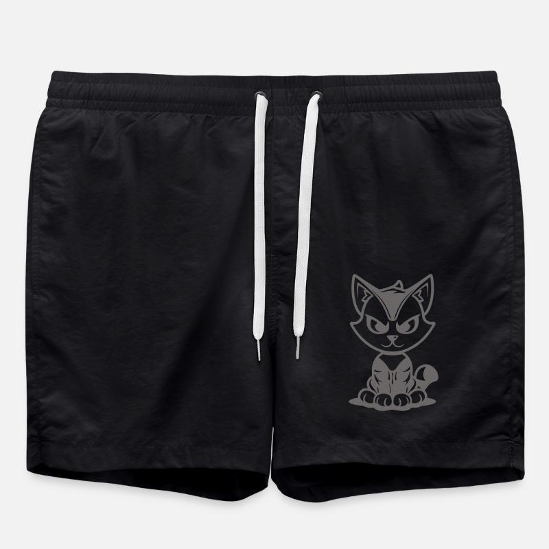katze - Badeshorts - Schwarz