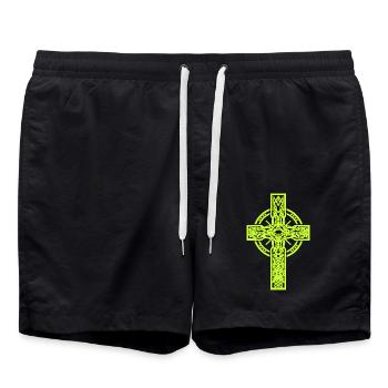 Cross Crosses Crucifix Halloween - Swim Trunks - black - Front - AI Model Male 185 light (185cm)