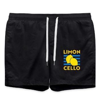 Limoncello Zitronen Tomato Girl Summer Italien - Badeshorts - Schwarz - Vorne - AI Model Male 185 light (185cm)