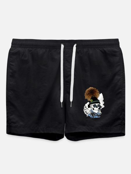 Wiesnskull mit Brille - Badeshorts - Schwarz