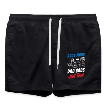 Rods Mods Dad Bods Funny Hot Rod - Badeshorts - Schwarz - Vorne - AI Model Male 185 light (185cm)