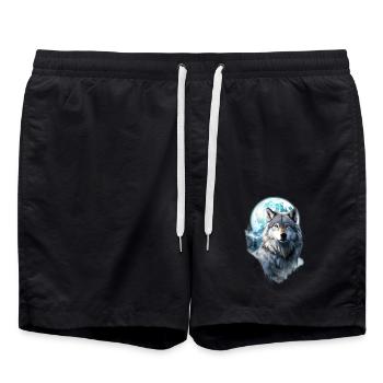 Forêt de la Lune du Loup - Short de bain - noir - Devant - AI Model Male 185 light (185cm)