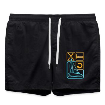Eat Sleep Sail Repeat Daily Icons - Swim Trunks - black - Front - AI Model Male 185 light (185cm)
