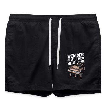 Piano Spieler Konzertflügel Klavier und Pianist - Badeshorts - Schwarz - Vorne - AI Model Male 185 light (185cm)
