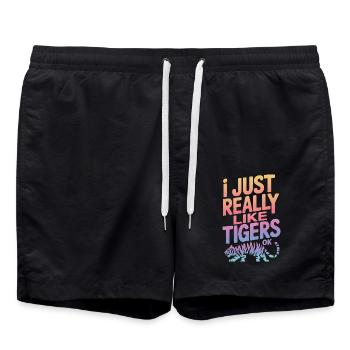 Tiger Animal Zoo Wild Animal - Swim Trunks - black - Front - AI Model Male 185 light (185cm)