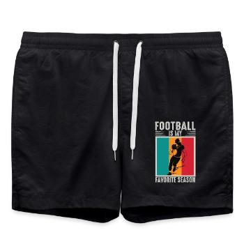 American Football - Badeshorts - Schwarz - Vorne - AI Model Male 185 light (185cm)