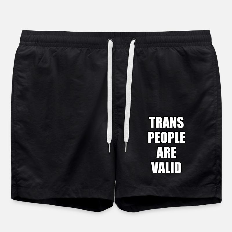 Trans People Are Valid - Swim Trunks - black