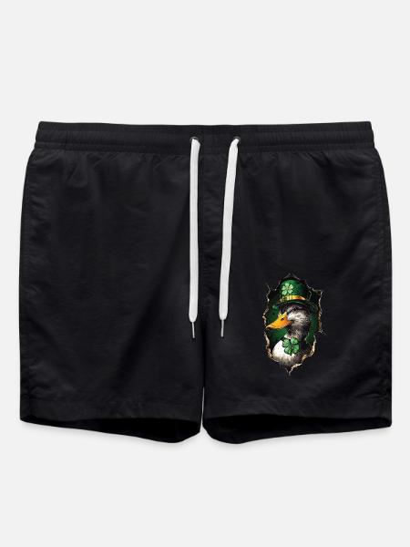 St. Patrick's Ente - Badeshorts - Schwarz