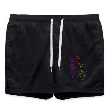 Mama liebt dich Mama Blumen Frauen Valentinstag - Badeshorts - Schwarz - Vorne - AI Model Male 185 light (185cm)