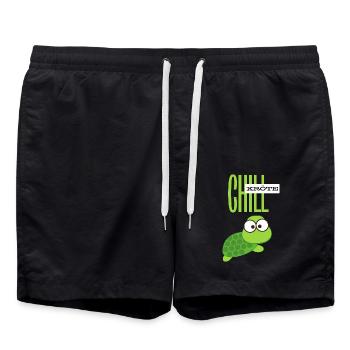 Chill Kröte für Chiller - Badeshorts - Schwarz - Vorne - AI Model Male 185 light (185cm)