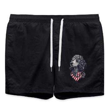 Pudel - Badeshorts - Schwarz - Vorne - AI Model Male 185 light (185cm)
