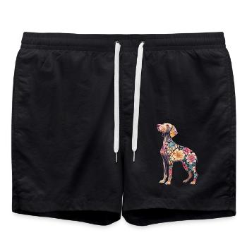 Weimaraner - Badeshorts - Schwarz - Vorne - AI Model Male 185 light (185cm)