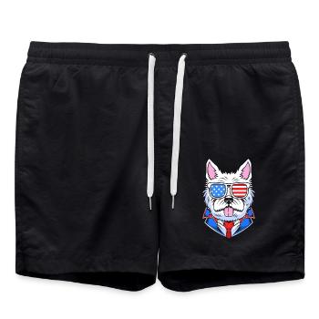 West Highland Terrier - Badeshorts - Schwarz - Vorne - AI Model Male 185 light (185cm)