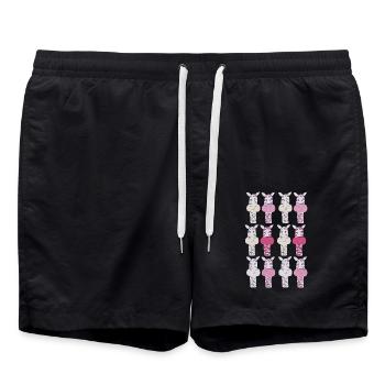 Zebra Pattern Pink - Swim Trunks - black - Front - AI Model Male 185 light (185cm)