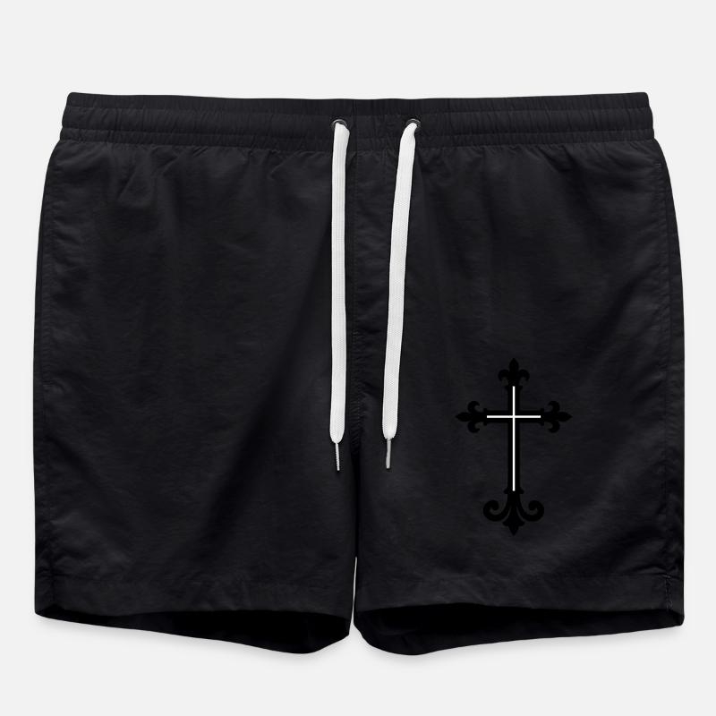 Cross symbol - Swim Trunks - black