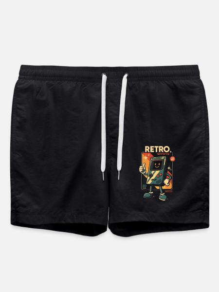 Retro 80s Gaming - Swim Trunks - black