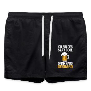 Bier Bierliebhaber Saufen Feiern Gerhard - Badeshorts - Schwarz - Vorne - AI Model Male 185 light (185cm)