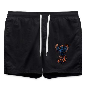 Phoenix – Fiery Rebirth | Urban Zodiac Mascot - Swim Trunks - black - Front - AI Model Male 185 light (185cm)