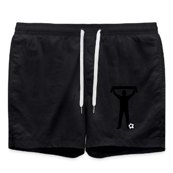 Fussball Fan Silhouette - Badeshorts - Schwarz - Vorne - AI Model Male 185 light (185cm)
