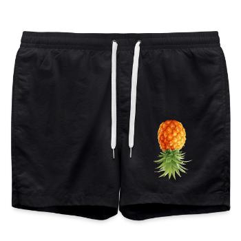 Pineapple is upside down - Swim Trunks - black - Front - AI Model Male 185 light (185cm)