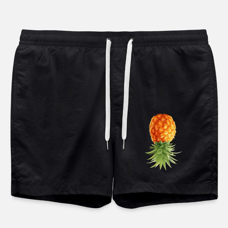 Pineapple is upside down - Swim Trunks - black