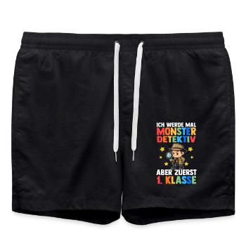 Daycare Leavers First Grade School Enrollment Schoolchild - Swim Trunks - black - Front - AI Model Male 185 light (185cm)