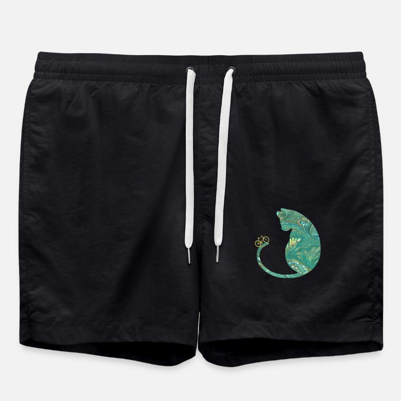chat et vélo e 71 - Short de bain - noir