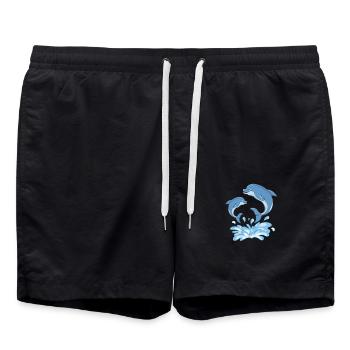 Mer des grands dauphins - Short de bain - noir - Devant - AI Model Male 185 light (185cm)