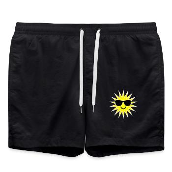 Sun smilie - Swim Trunks - black - Front - AI Model Male 185 light (185cm)